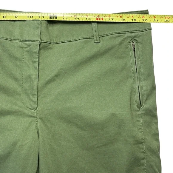 NWT LOFT Custom Stretch Slim-Straight Leg Ankle Pants 18 Olive Green Pockets - Picture 4 of 10